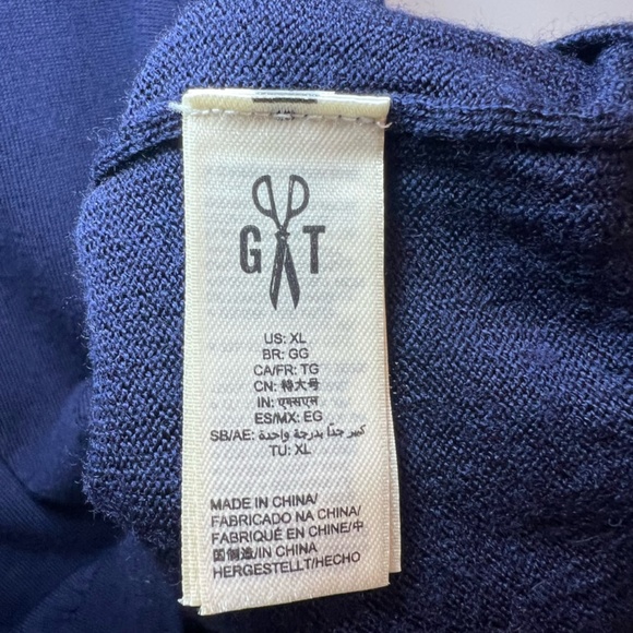 Goodthreads Men's 100% Merino Wool V-Neck Sweater Navy Blue Long Sleeve  Size XL - Picture 10 of 10